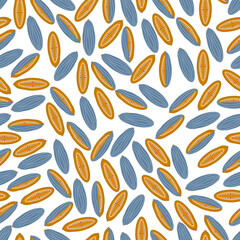 Seamless pattern with Guatemalan Blue Banana squash. Winter squash. Cucurbita maxima. Fruit and vegetables. Flat style. Isolated vector illustration.