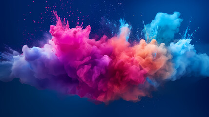 Obraz premium Dust explosion abstract background, Holi background