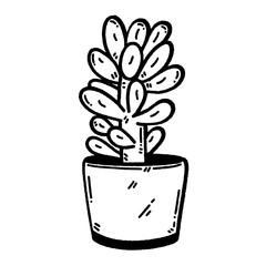 svg cactus doodle element set