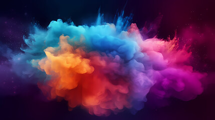 Fototapeta premium Dust explosion abstract background, Holi background