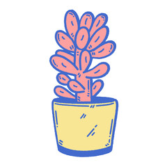 svg cactus doodle element set