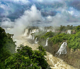 steaming waterfalls at iguazu