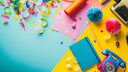 Table With Phone and Confetti, A Festive Celebration