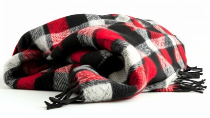 New soft folded blankets on white background.