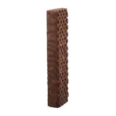 Delicious milk chocolate covered wafer isolated on transparent. Healthy snack, png isolated background.
