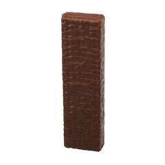Delicious milk chocolate covered wafer isolated on transparent. Healthy snack, png isolated background.