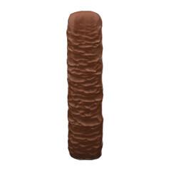 Tasty milky chocolate glazed protein bar isolated on transparent. Healthy snack, png isolated background.