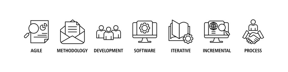 Inbound marketing banner web icon set vector illustration concept with icon of analysis, email, customer, crm, guided selling, seo and public relations