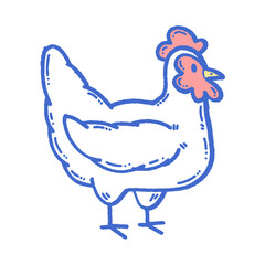 svg chicken doodle element set
