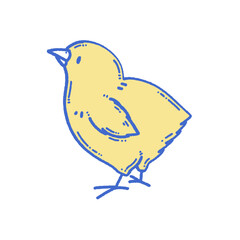 svg chicken doodle element set