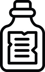 Stopper message bottle icon outline vector. Cork glass. Sea note