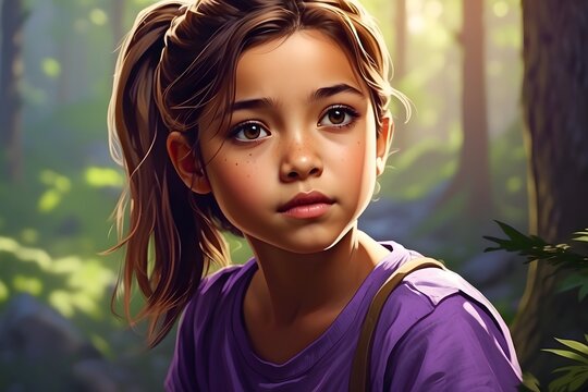 beautiful, colorful and fluffy children character - high res random art n6