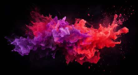 Dark Pink Paint Splash: Abstraction-Création Style