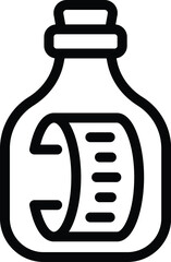Cork message bottle icon outline vector. Empty sea. Post water note
