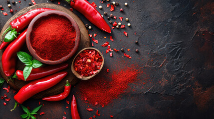 Hot pepper background, cooking concept