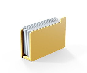 Folder icon with paper  3d render