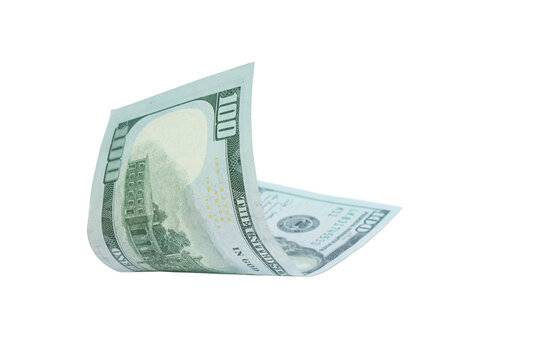 dollars, banknotes on white background. Top view. black friday, sale