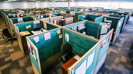 Fototapeta na wymiar Business Office Scene: Professional Workplace with Modern Technology and Corporate Setting
