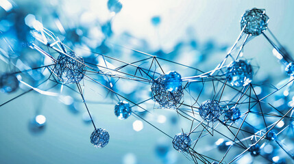 Futuristic Digital Networking: Abstract Technology Concept with Blue Geometric Design