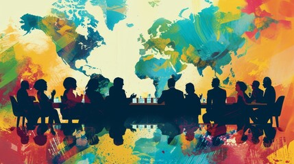 Obraz premium Diplomatic Discourse: A Global Meeting for Change