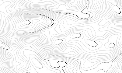 Black and white wavy paper curve relief abstract topographic map background. Geographic mountain relief. Topographic map lines, contour background. Abstract wave lines background.