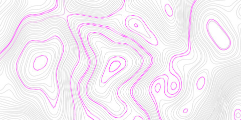 Abstract colorful wavy topographic map and curved lines background. Abstract geographic wave grid line map. Abstract topography relief. vector illustration.