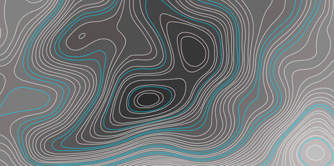 Abstract colorful wavy topographic map and curved lines background. Abstract geographic wave grid line map. Abstract topography relief. vector illustration.