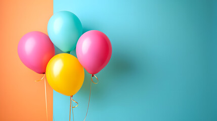 Colorful Balloons Float in the Air at a Festive Celebration