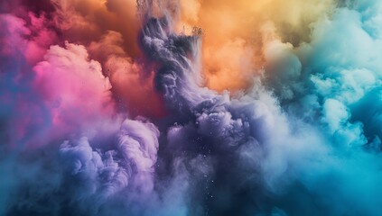 Image of Colorful Powder and Smoke Coming

