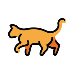 Cat vector icon. Isolated full profile domestic cat, beloved as a pet sign emoji design.