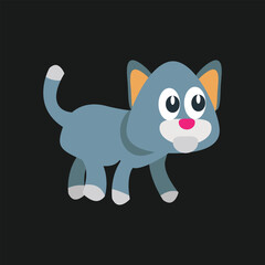 Fototapeta premium Cat vector icon. Isolated full profile domestic cat, beloved as a pet sign emoji design.