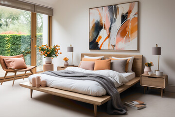 The clean lines and neutral tones contribute to a minimalist yet inviting interior design for a restful night's sleep.