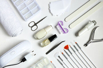 An assortment of necessary tools for working with nails.