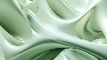 Abstract 3D Structures on a Green Background