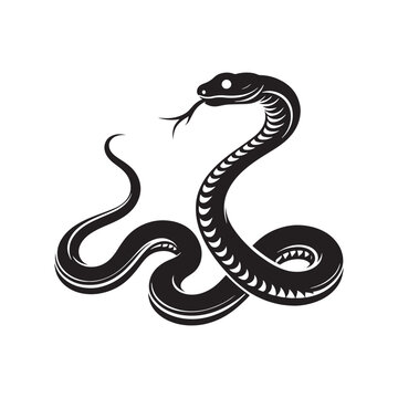Whispers in the Grass: A Tapestry of Snake Silhouettes Revealing the Stealthy Movements of These Slithering Creatures - Snake Illustration - Snake Vector
