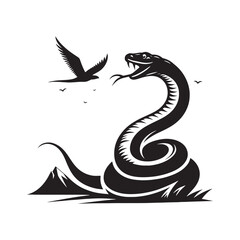 Viper's Veil: Snake Silhouette Set Shrouded in a Veil of Mystery, Unveiling the Enigmatic Beauty of Reptilian Grace - Snake Illustration - Snake Vector
