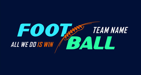 Fototapeta premium American football team fan vector clipart. Banner, card, flyer, t shirt print design. Isolated on dark blue background. 