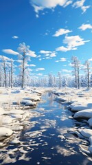 Winter forest a lot of snow capped mountain UHD wallpaper