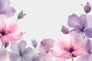 Fototapeta premium Wallpaper with flower art. Art background with transparent x-ray flowers.