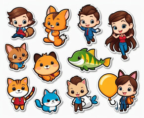 cartoon animal icons set