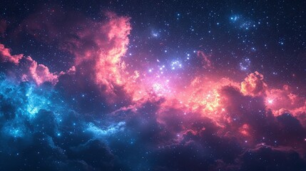 Naklejka premium Beautiful Galaxy Cluster Stars Space Night, Background Banner HD