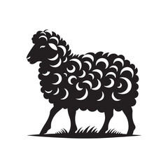 Enchanting Ewe: Sheep Silhouette Series Featuring the Enchanting Presence of Elegant Ewes - Sheep Illustration - Sheep Vector

