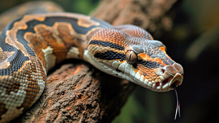Fototapeta premium Ball Python on a Tree Branch
