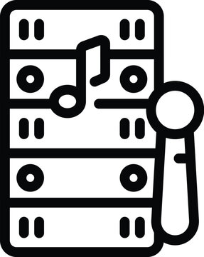 black server rack with music note clip art preview