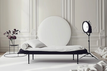 Minimalist Elegant Bedroom with Classic Architecture.