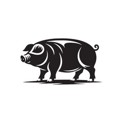 Radiant Oink: A Collection of Playful Pig Silhouettes in a Vibrant Display of Swine Elegance - Pig Illustration - Pig Vector
