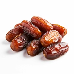 Dry dates on white background