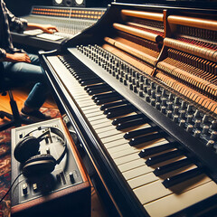 A Glimpse into the Creative Process: Piano and Studio Equipment