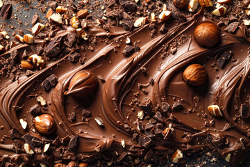 chocolate texture with swirls and nuts