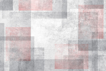 Gray and red  overlapping rectangles on a white background